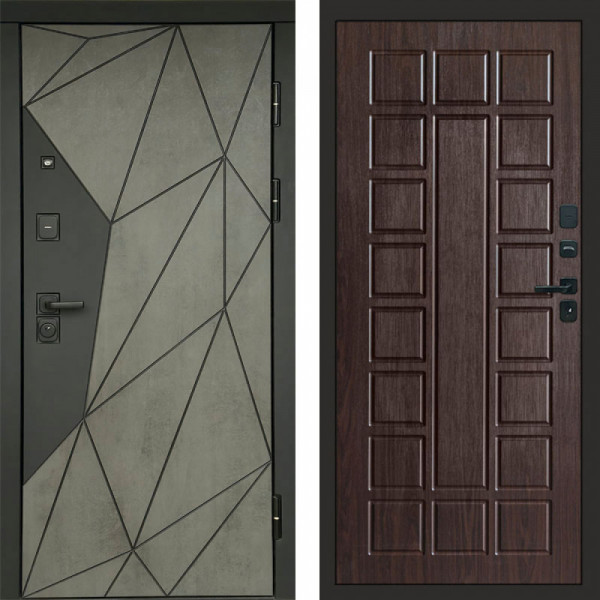 Входная дверь Termo-Door Геометрия Бетон - Престиж венге