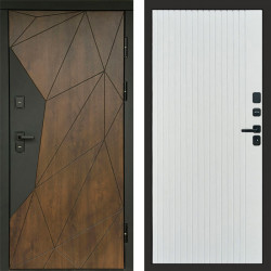 Входная дверь Termo-Door Геометрия Дуб - Flat Белый софт