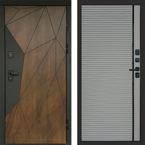 Входная дверь Termo-Door Геометрия Дуб - Porte Grey софт