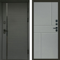 Входная дверь Termo-Door Графит Line - Горизонт Grey софт