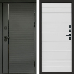 Входная дверь Termo-Door Графит Line - Лучи White line