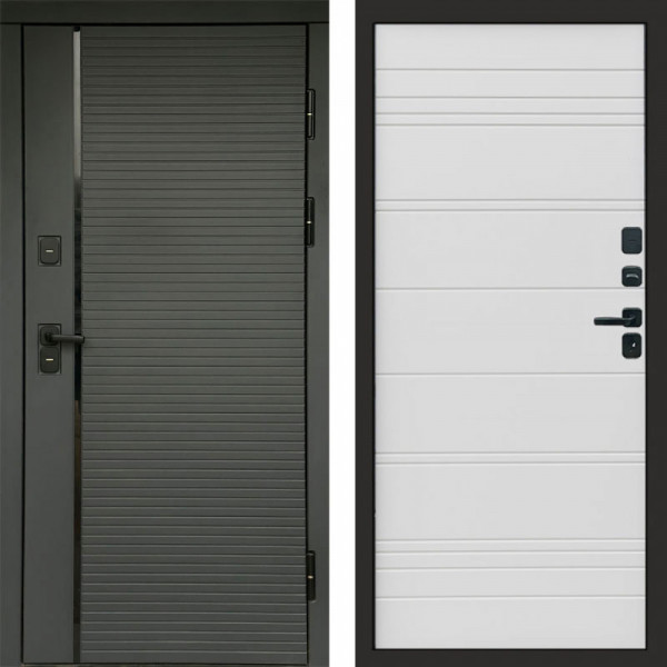 Входная дверь Termo-Door Графит Line - Лучи White line