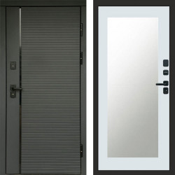 Входная дверь Termo-Door Графит Line - Зеркало Триумф Белый софт