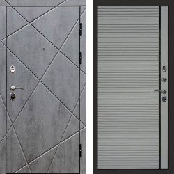 Входная дверь Termo-Door Лучи Бетон Темный - Porte Grey софт