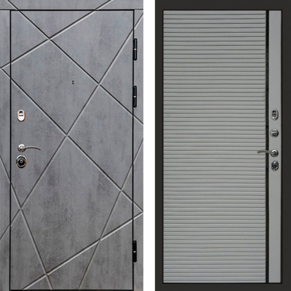 Входная дверь Termo-Door Лучи Бетон Темный - Porte Grey софт