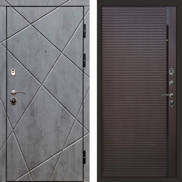 Входная дверь Termo-Door Лучи Бетон Темный - Porte Шоколад