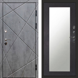 Входная дверь Termo-Door Лучи Бетон Темный - Зеркало Триумф венге