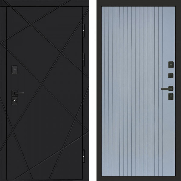 Входная дверь Termo-Door Лучи Black - Flat Grey софт