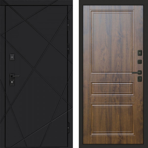 Входная дверь Termo-Door Лучи Black - Классика дуб