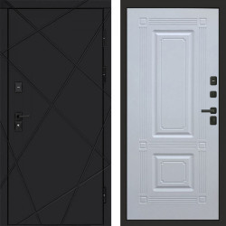 Входная дверь Termo-Door Лучи Black - Мадрид Белый софт
