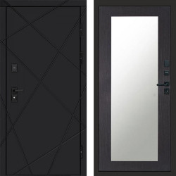 Входная дверь Termo-Door Лучи Black - Зеркало Триумф венге