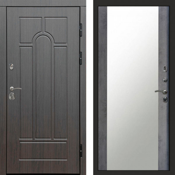 Входная дверь Termo-Door Модена Венге - Зеркало бетон темный
