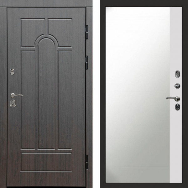 Входная дверь Termo-Door Модена Венге - Зеркало Фацет Белый софт