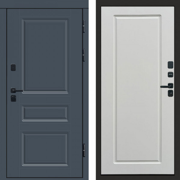 Входная дверь Termo-Door Орегон Графит - Гранд Белый софт