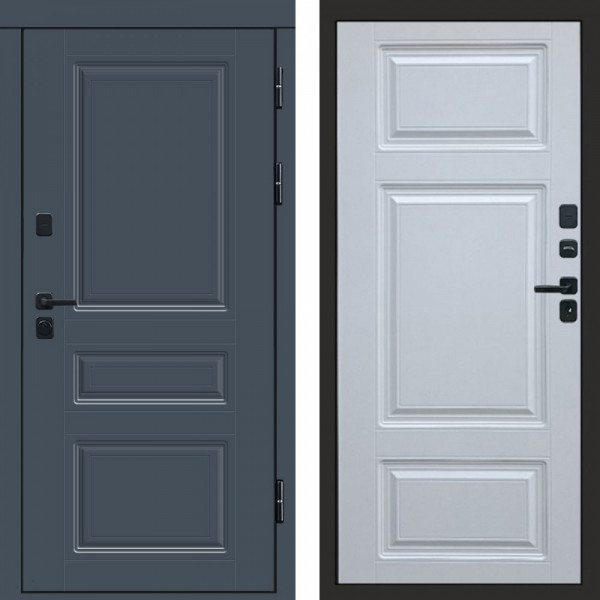 Входная дверь Termo-Door Орегон Графит - Лион Белый софт