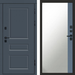 Входная дверь Termo-Door Орегон Графит - Зеркало Фацет Grey софт