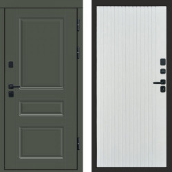Входная дверь Termo-Door Орегон Грин - Flat Белый софт