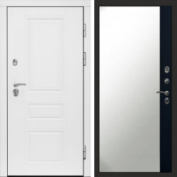 Входная дверь Termo-Door Орегон White - Зеркало Фацет Черный кварц+тонировка серая