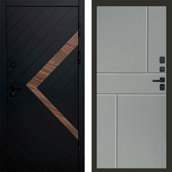 Входная дверь Termo-Door Плэй - Горизонт Grey софт