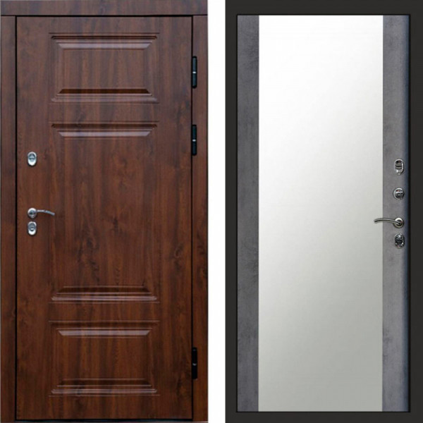 Входная дверь Termo-Door Премиум Дуб - Зеркало бетон темный