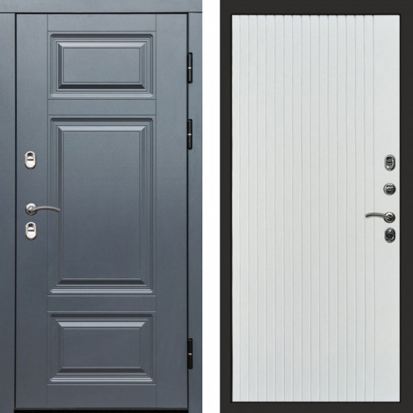 Входная дверь Termo-Door Премиум Grey - Flat Белый софт