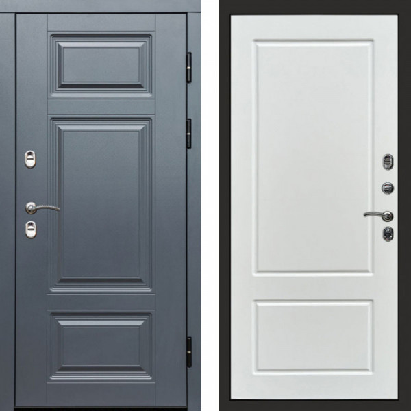 Входная дверь Termo-Door Премиум Grey - Марсель Белый софт