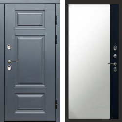 Входная дверь Termo-Door Премиум Grey - Зеркало Фацет Черный кварц+тонировка серая