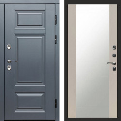 Входная дверь Termo-Door Премиум Grey - Зеркало Слоновая кость