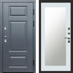 Входная дверь Termo-Door Премиум Grey - Зеркало Триумф Белый софт