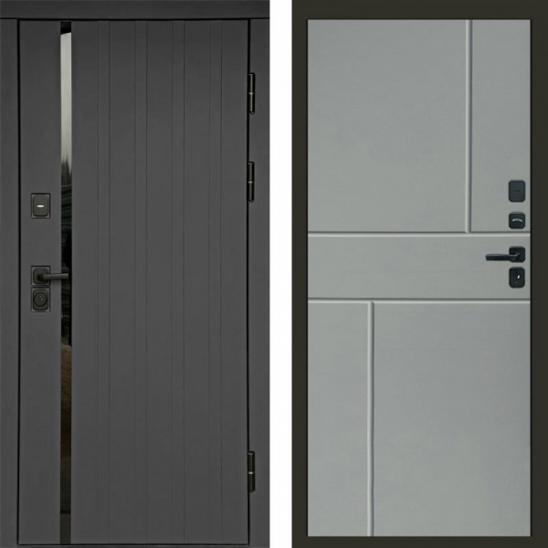 Входная дверь Termo-Door Роял Графит - Горизонт Grey софт