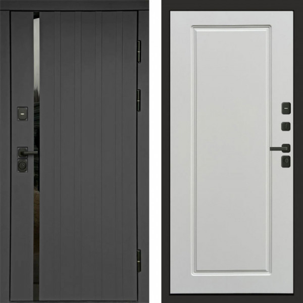 Входная дверь Termo-Door Роял Графит - Гранд Белый софт