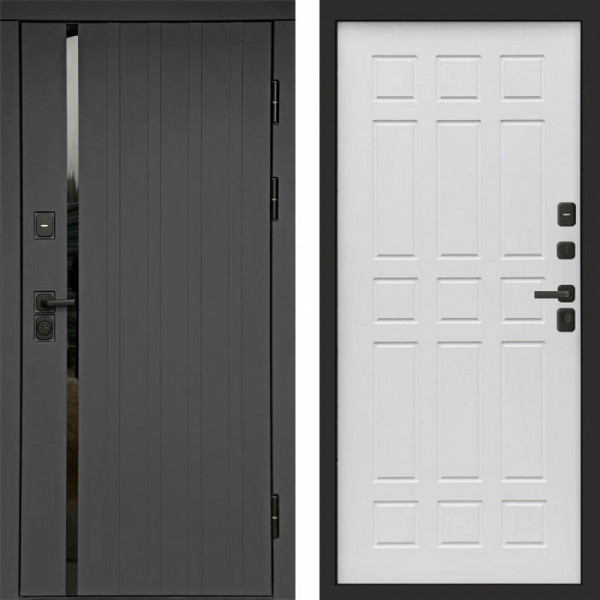 Входная дверь Termo-Door Роял Графит - Спарта белое дерево