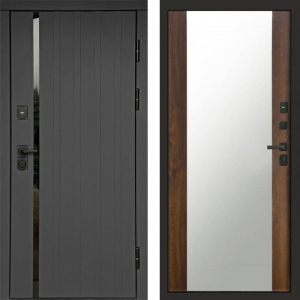 Входная дверь Termo-Door Роял Графит - Зеркало дуб