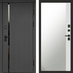Входная дверь Termo-Door Роял Графит - Зеркало Фацет Белый софт