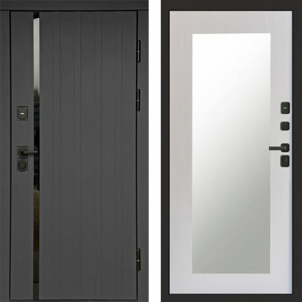 Входная дверь Termo-Door Роял Графит - Зеркало Триумф лиственница