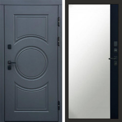 Входная дверь Termo-Door Сфера - Зеркало Фацет Черный кварц+тонировка серая