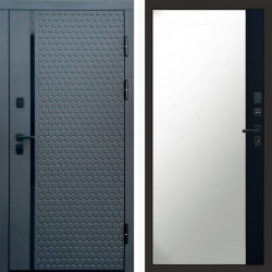 Входная дверь Termo-Door Simple Графит - Зеркало Фацет Черный кварц+тонировка серая