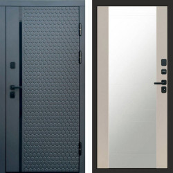 Входная дверь Termo-Door Simple Графит - Зеркало Слоновая кость