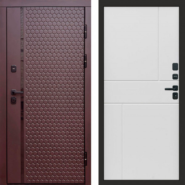 Входная дверь Termo-Door Simple Шоколад - Горизонт белый