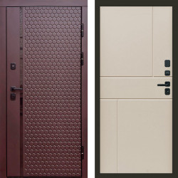 Входная дверь Termo-Door Simple Шоколад - Горизонт Слоновая кость
