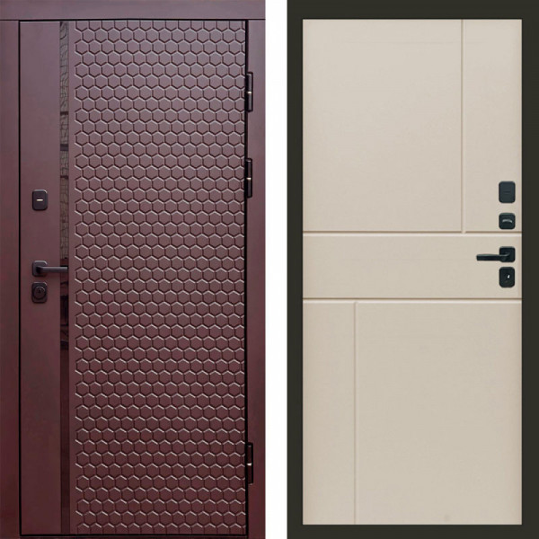 Входная дверь Termo-Door Simple Шоколад - Горизонт Слоновая кость