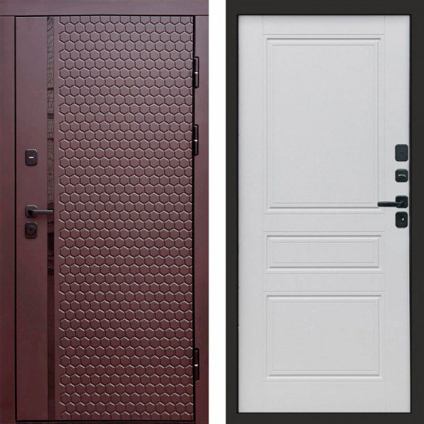 Входная дверь Termo-Door Simple Шоколад - Классика белый матовый