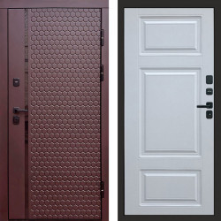 Входная дверь Termo-Door Simple Шоколад - Лион Белый софт