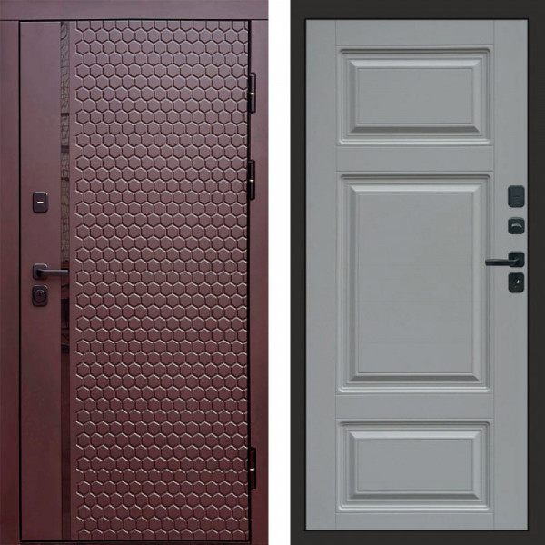 Входная дверь Termo-Door Simple Шоколад - Лион Grey софт