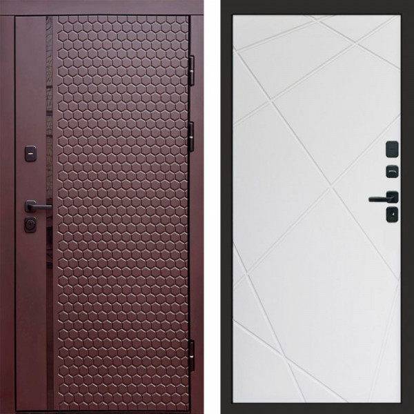 Входная дверь Termo-Door Simple Шоколад - Лучи белый