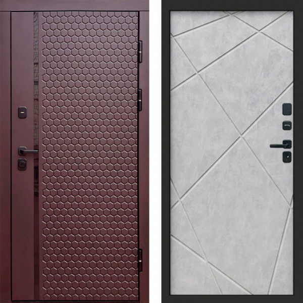 Входная дверь Termo-Door Simple Шоколад - Лучи бетон светлый