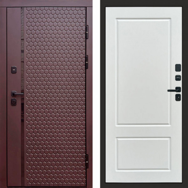Входная дверь Termo-Door Simple Шоколад - Марсель Белый софт