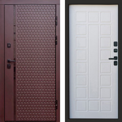 Входная дверь Termo-Door Simple Шоколад - Престиж белое дерево