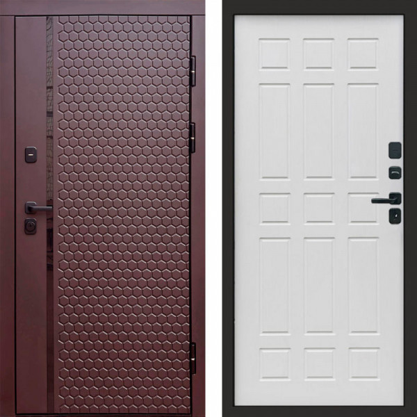 Входная дверь Termo-Door Simple Шоколад - Спарта белое дерево