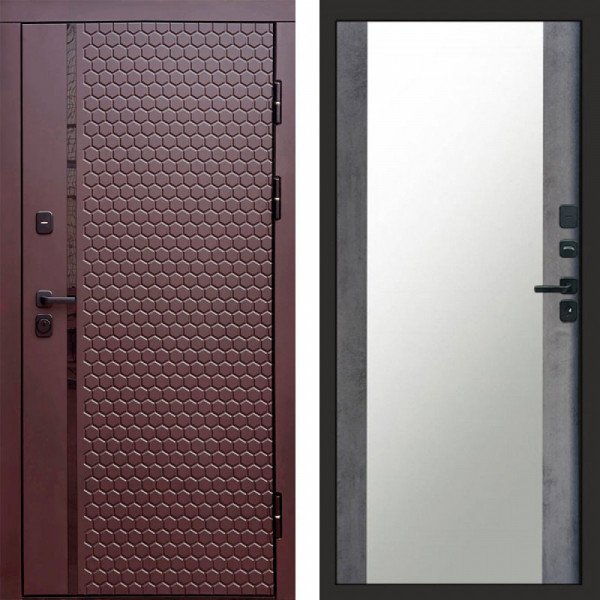 Входная дверь Termo-Door Simple Шоколад - Зеркало бетон темный